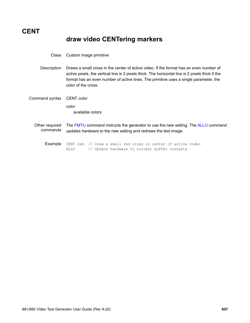 Cent | Quantum Data 881 User Manual | Page 753 / 1268