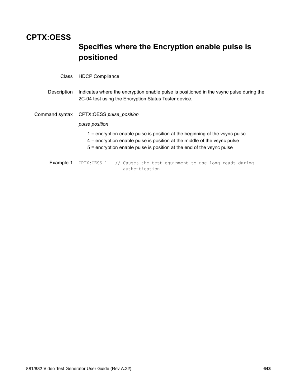 Cptx:oess | Quantum Data 881 User Manual | Page 759 / 1268