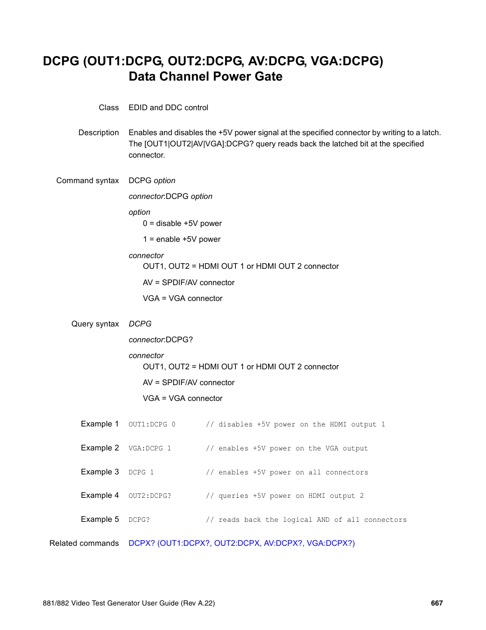 Dcpg (out1:dcpg, out2:dcpg, av:dcpg, vga:dcpg) | Quantum Data 881 User Manual | Page 783 / 1268