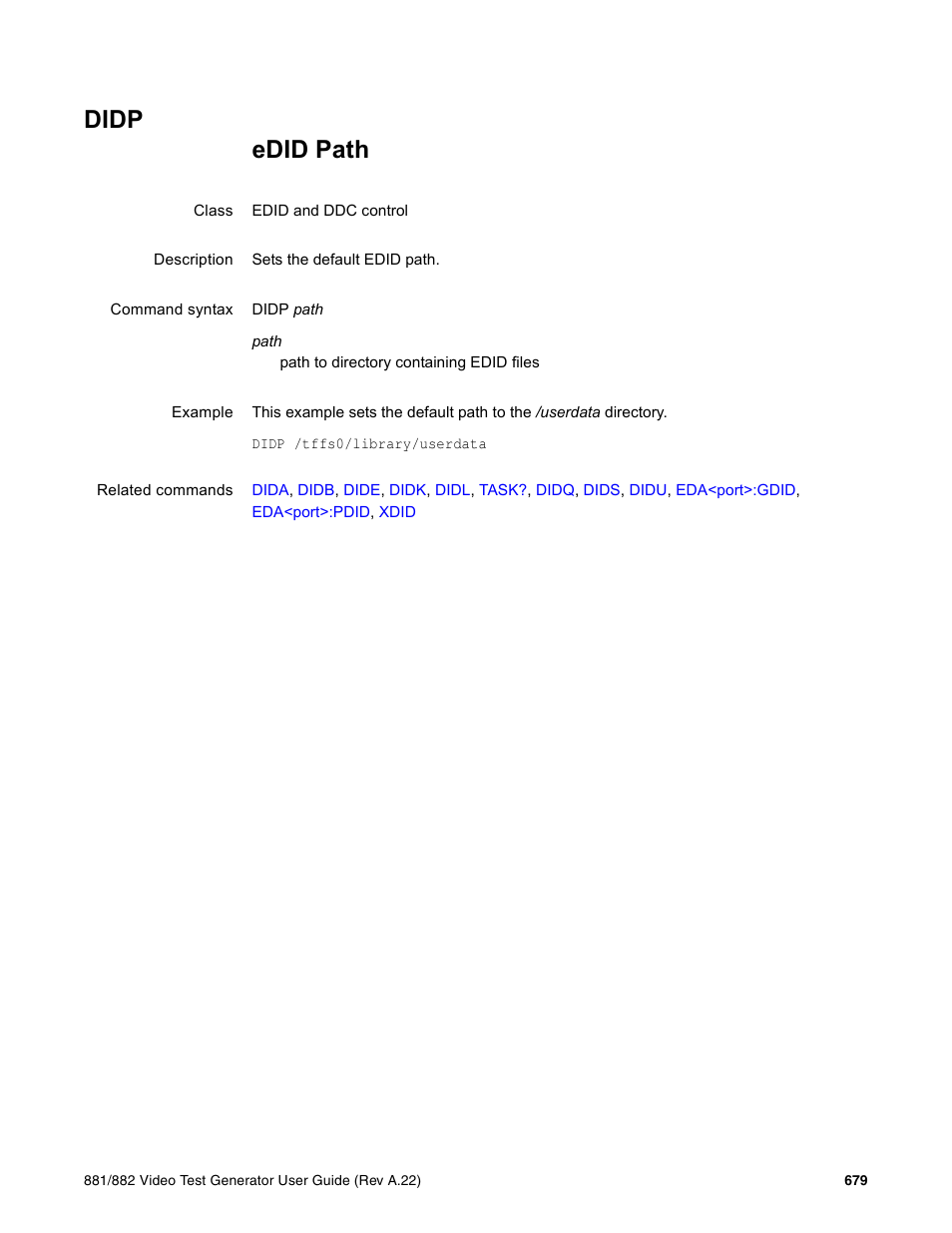Didp | Quantum Data 881 User Manual | Page 795 / 1268