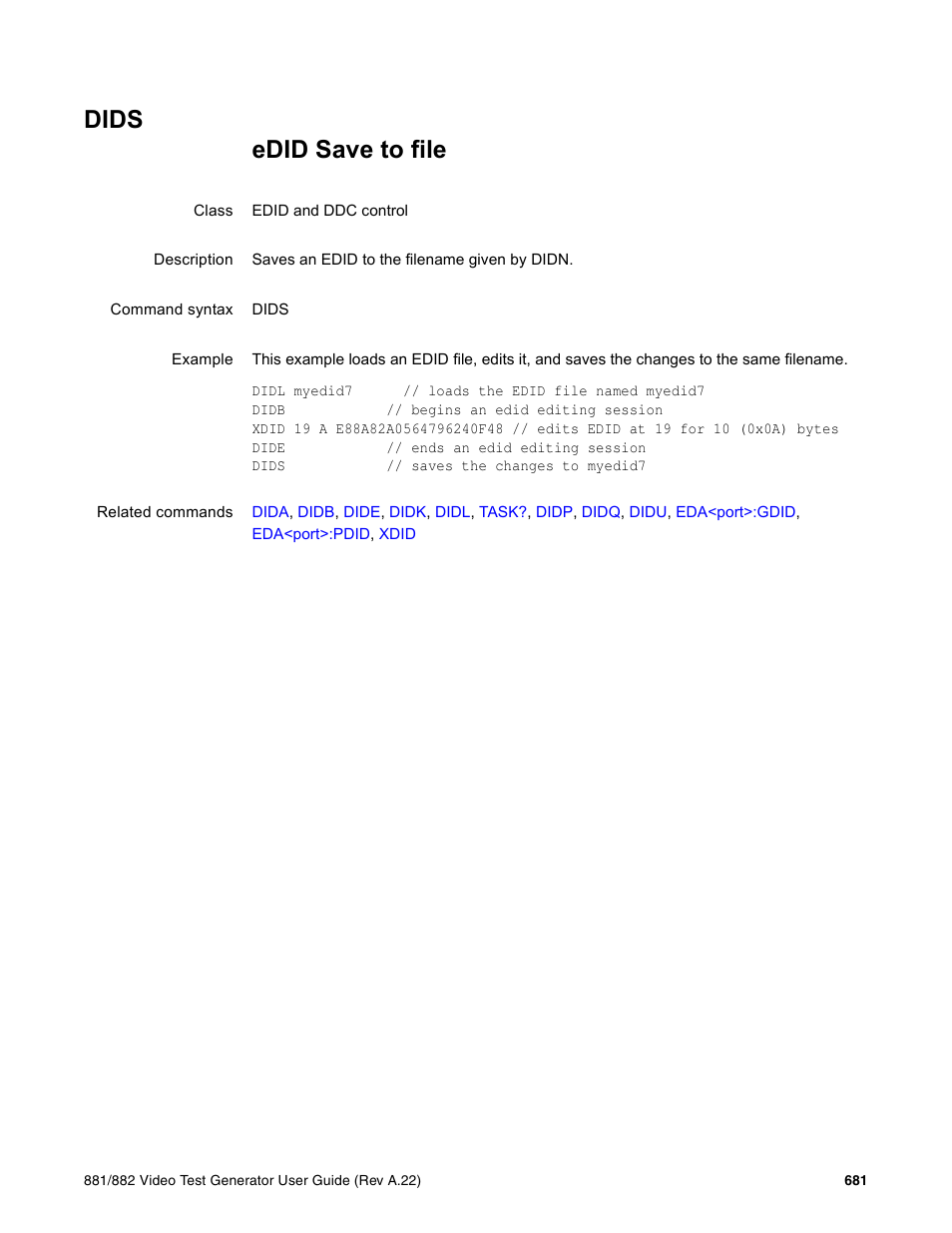 Dids | Quantum Data 881 User Manual | Page 797 / 1268