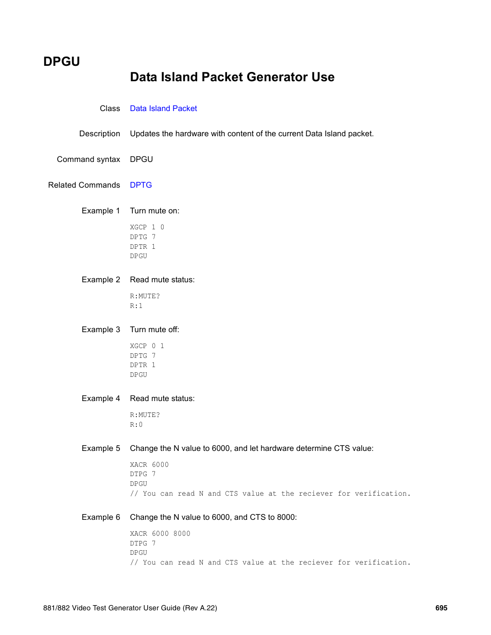Dpgu | Quantum Data 881 User Manual | Page 811 / 1268