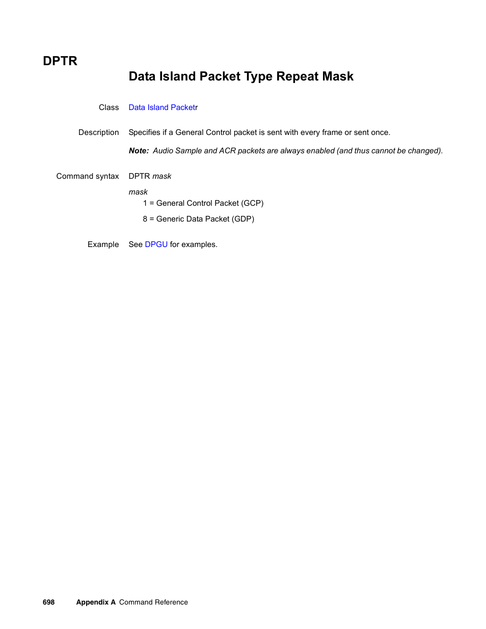 Dptr | Quantum Data 881 User Manual | Page 814 / 1268