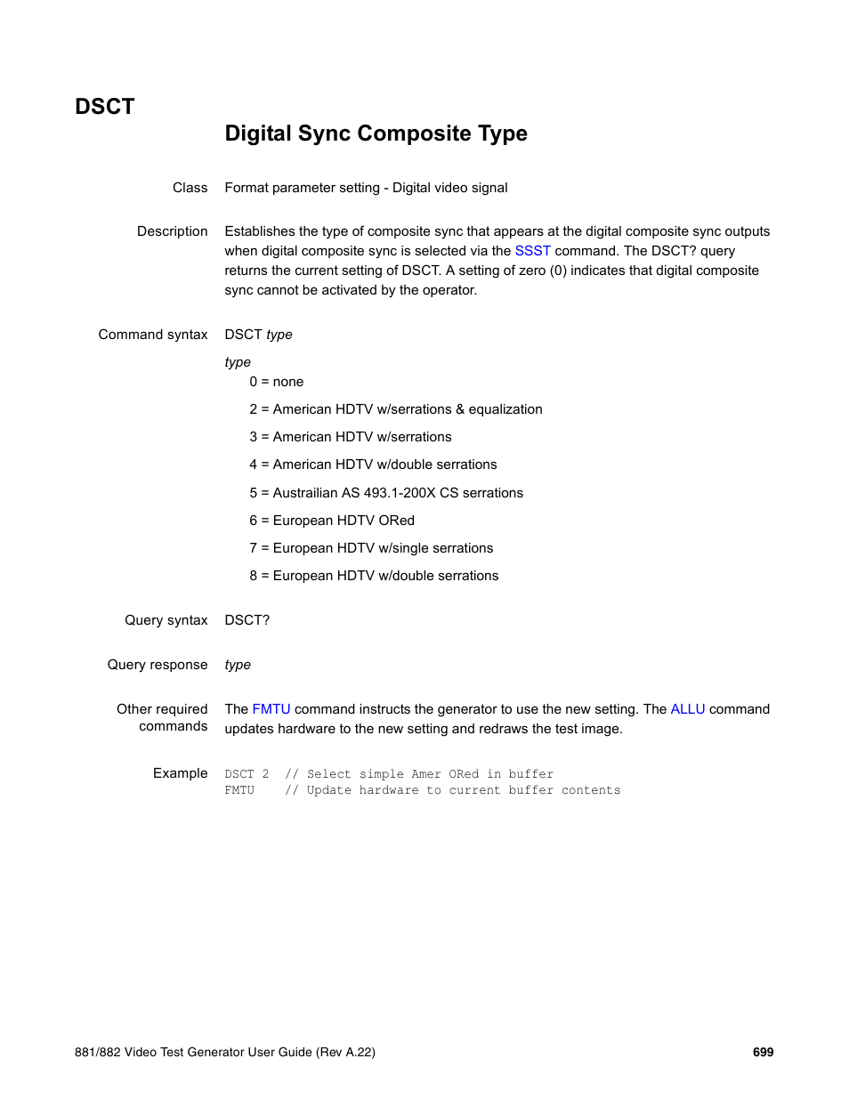 Dsct | Quantum Data 881 User Manual | Page 815 / 1268