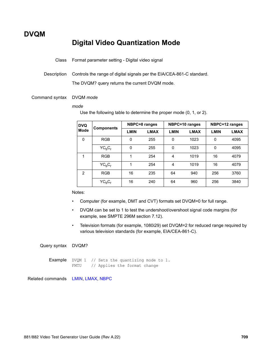 Dvqm | Quantum Data 881 User Manual | Page 825 / 1268