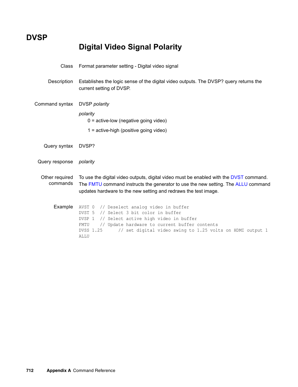 Dvsp | Quantum Data 881 User Manual | Page 828 / 1268