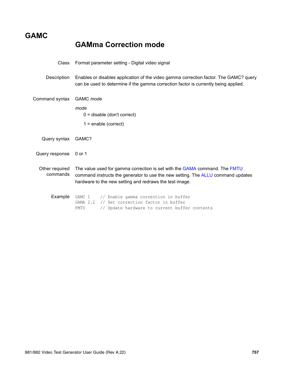 Gamc | Quantum Data 881 User Manual | Page 873 / 1268