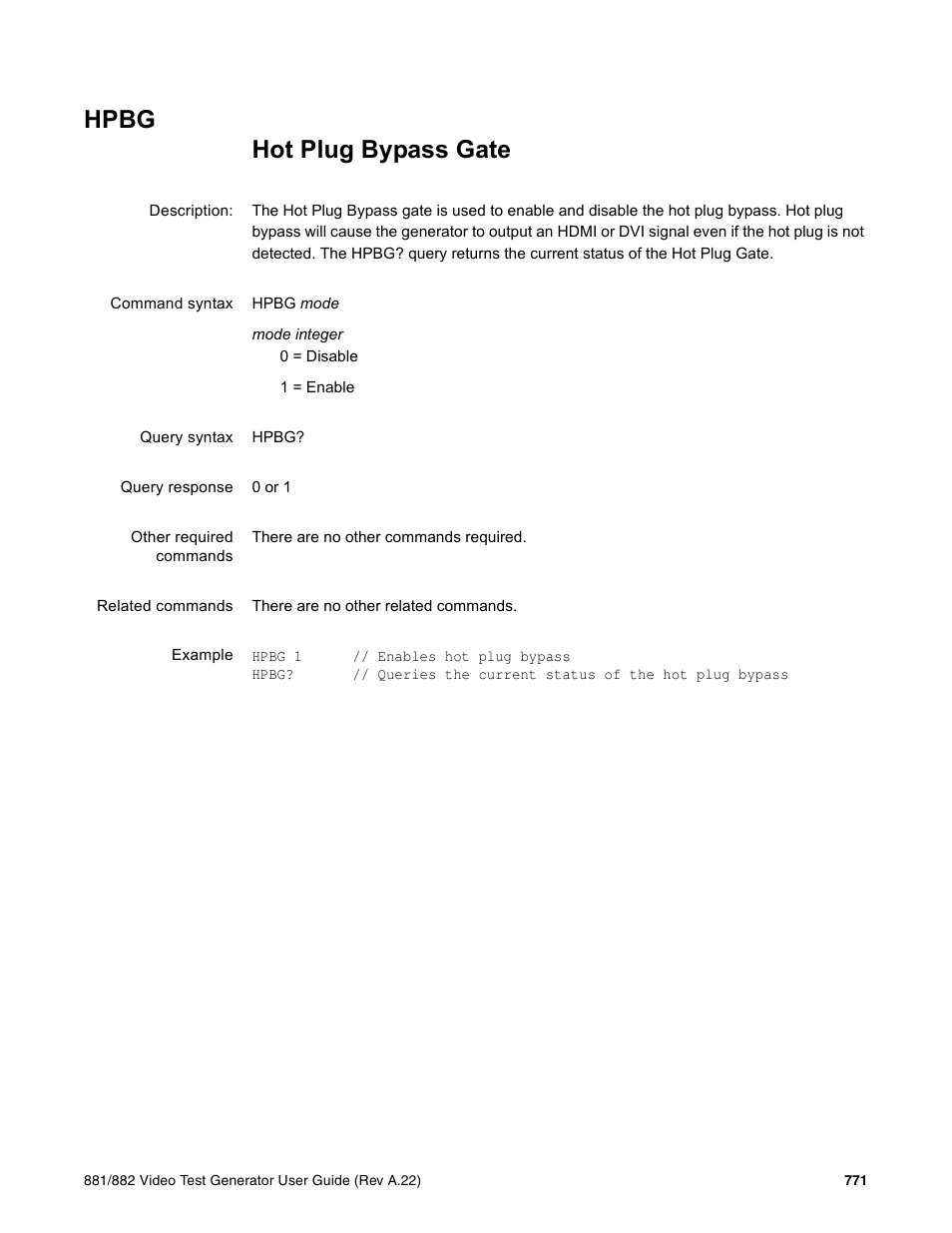 Hpbg | Quantum Data 881 User Manual | Page 887 / 1268