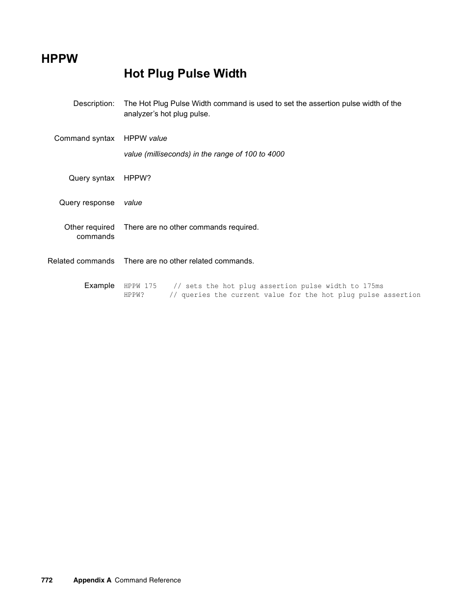 Hppw | Quantum Data 881 User Manual | Page 888 / 1268