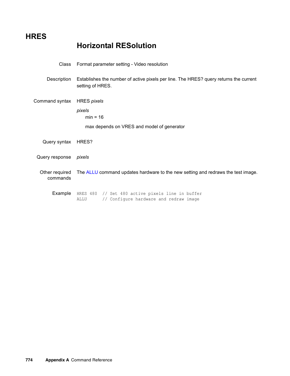 Hres | Quantum Data 881 User Manual | Page 890 / 1268