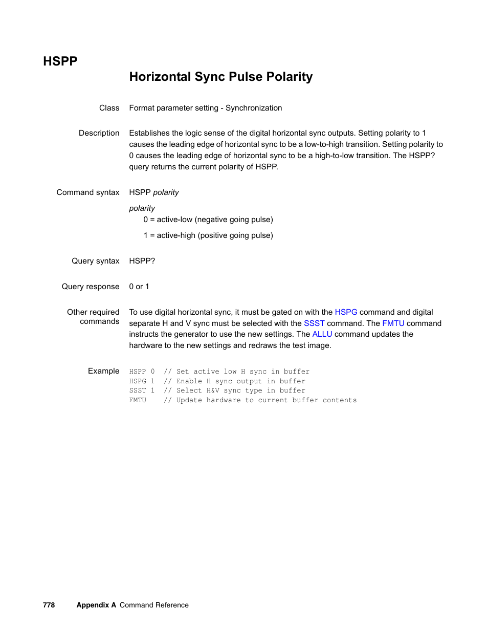 Hspp | Quantum Data 881 User Manual | Page 894 / 1268