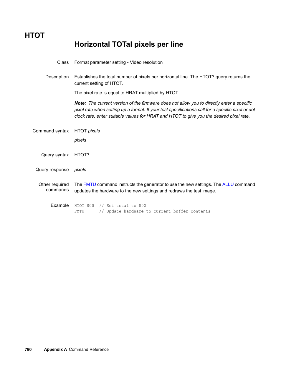 Htot | Quantum Data 881 User Manual | Page 896 / 1268