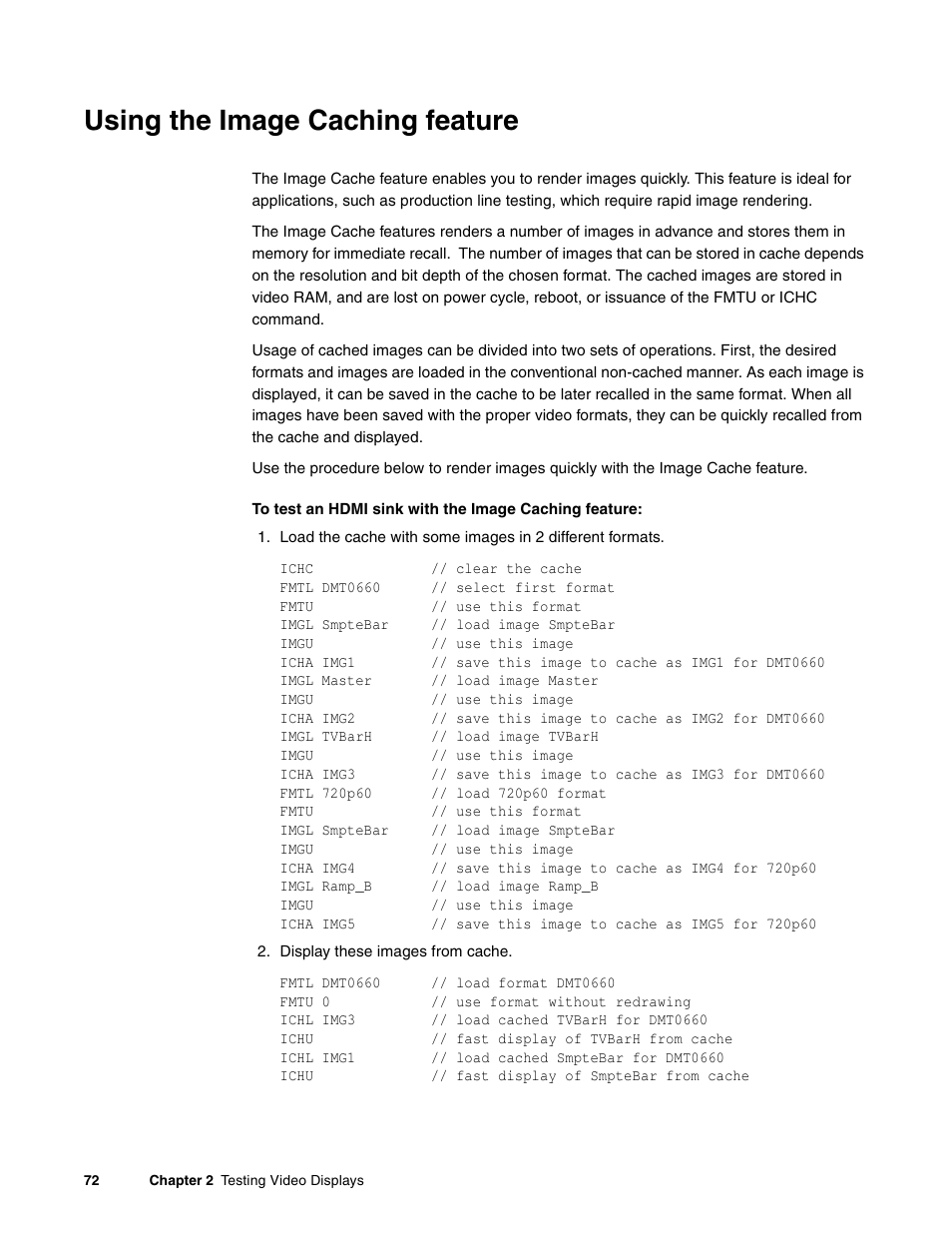 Using the image caching feature | Quantum Data 881 User Manual | Page 90 / 1268