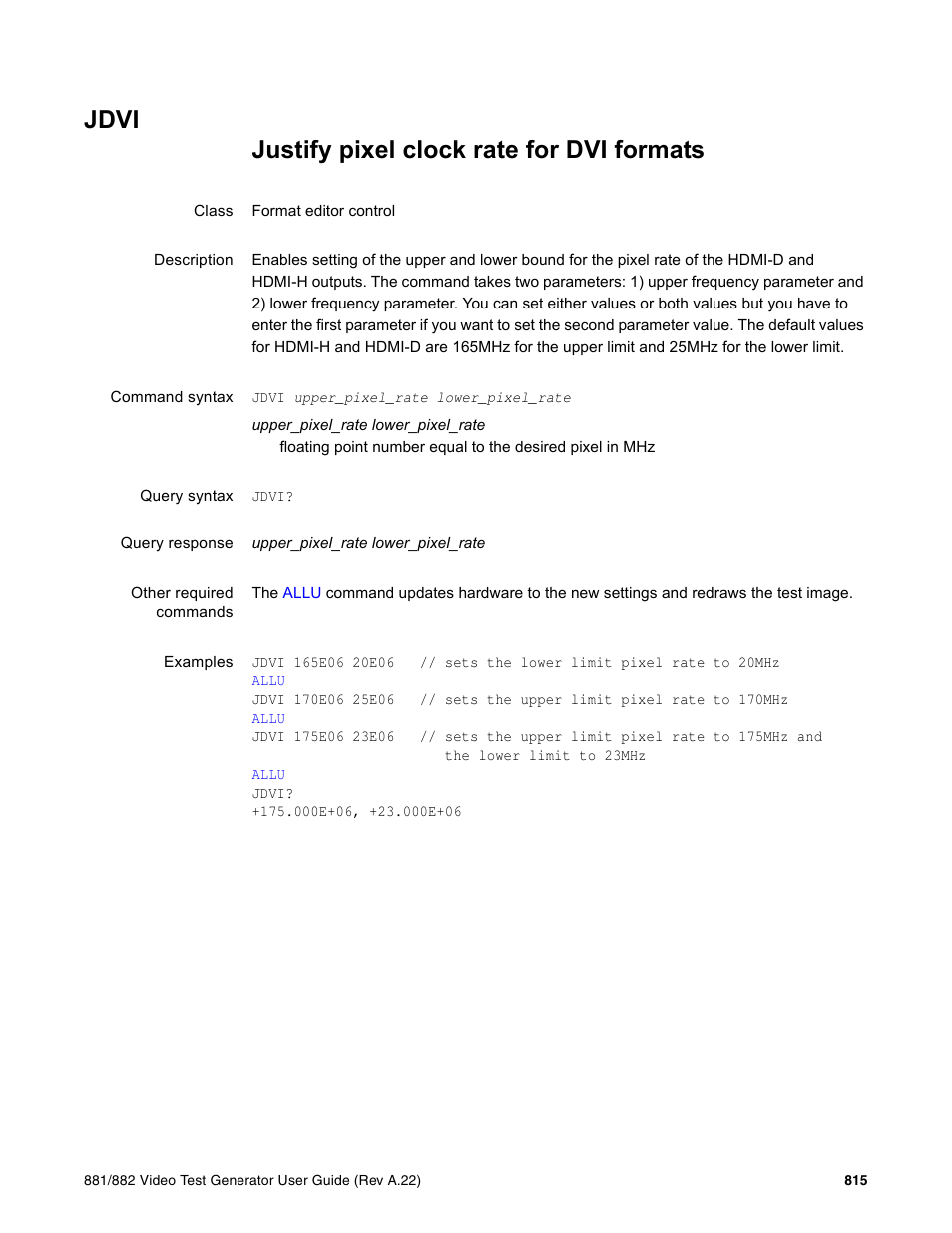 Jdvi | Quantum Data 881 User Manual | Page 931 / 1268