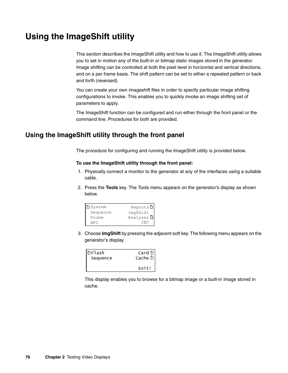 Using the imageshift utility | Quantum Data 881 User Manual | Page 94 / 1268