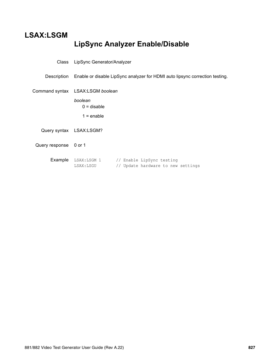Lsax:lsgm | Quantum Data 881 User Manual | Page 943 / 1268