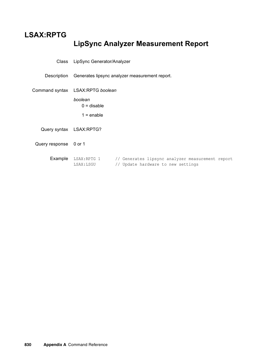 Lsax:rptg | Quantum Data 881 User Manual | Page 946 / 1268