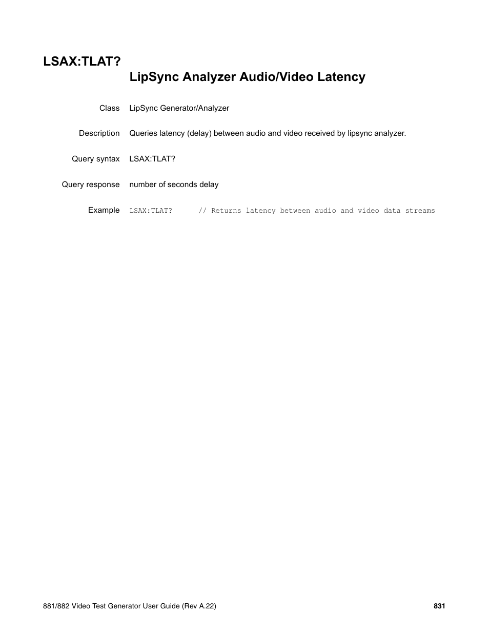 Lsax:tlat | Quantum Data 881 User Manual | Page 947 / 1268