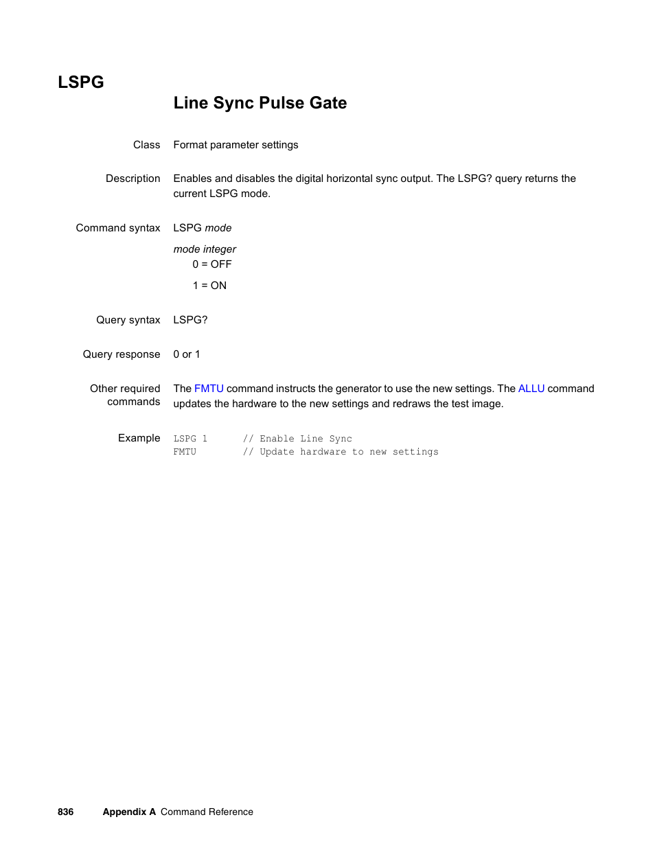 Lspg | Quantum Data 881 User Manual | Page 952 / 1268