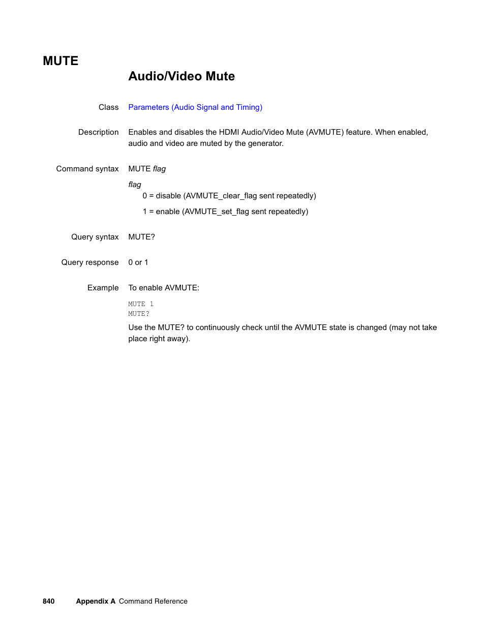 Mute | Quantum Data 881 User Manual | Page 956 / 1268
