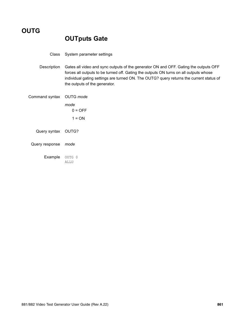 Outg | Quantum Data 881 User Manual | Page 977 / 1268