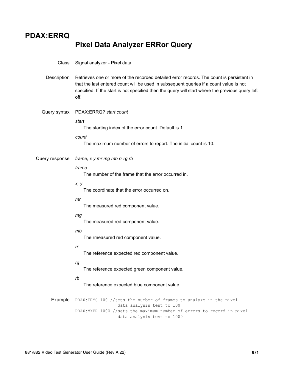 Pdax:errq, F5'&&g | Quantum Data 881 User Manual | Page 987 / 1268