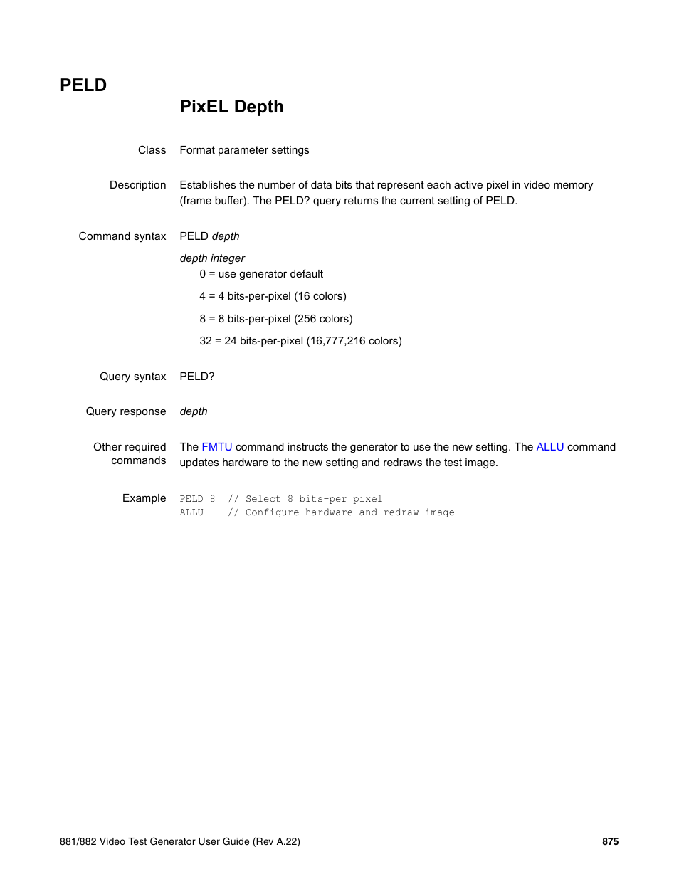 Peld | Quantum Data 881 User Manual | Page 991 / 1268