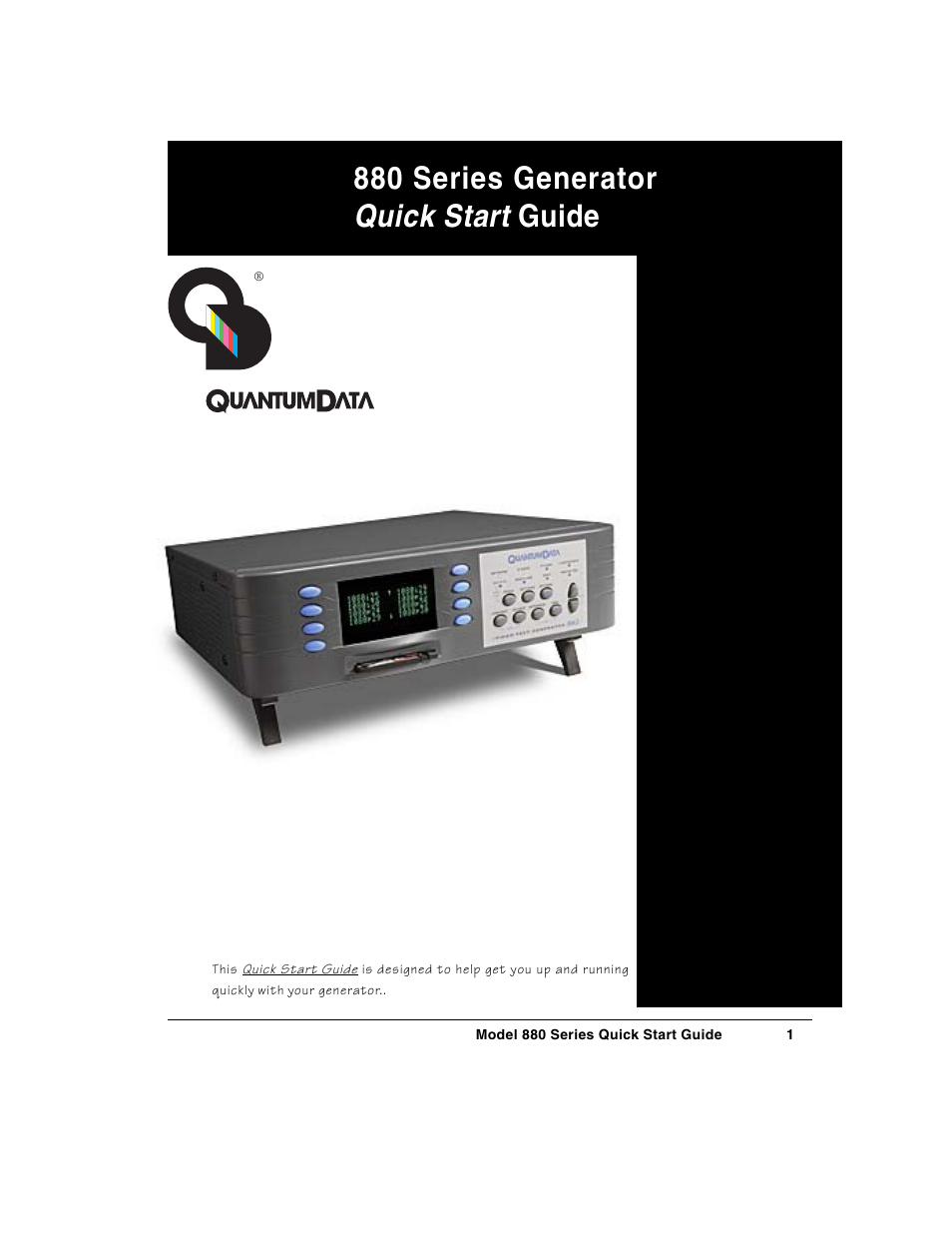 Quantum Data 880 User Manual | 29 pages