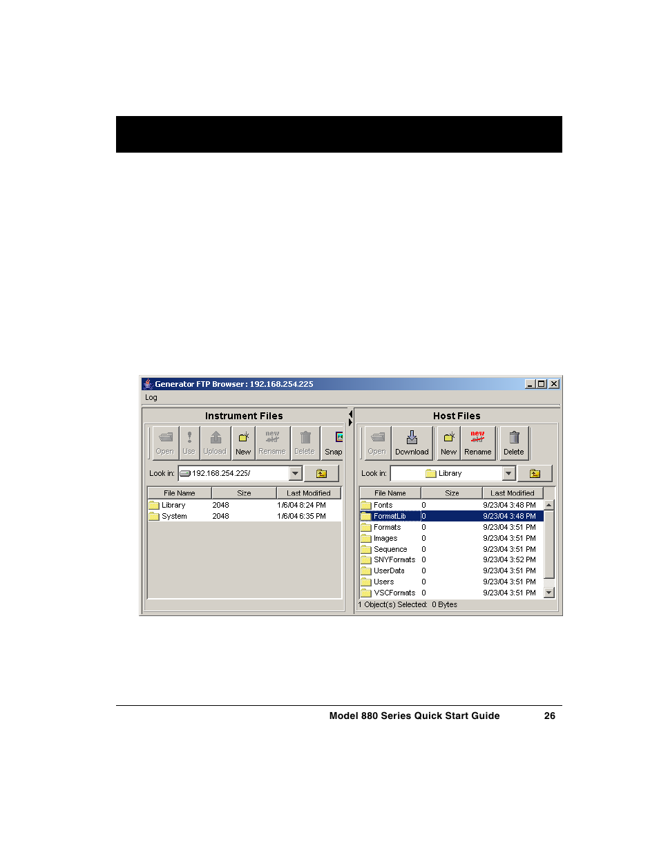 Ftp browser | Quantum Data 880 User Manual | Page 26 / 29