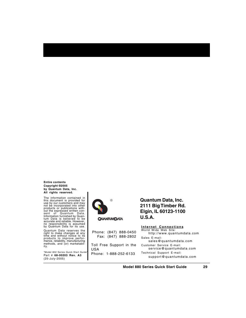 Quantum Data 880 User Manual | Page 29 / 29