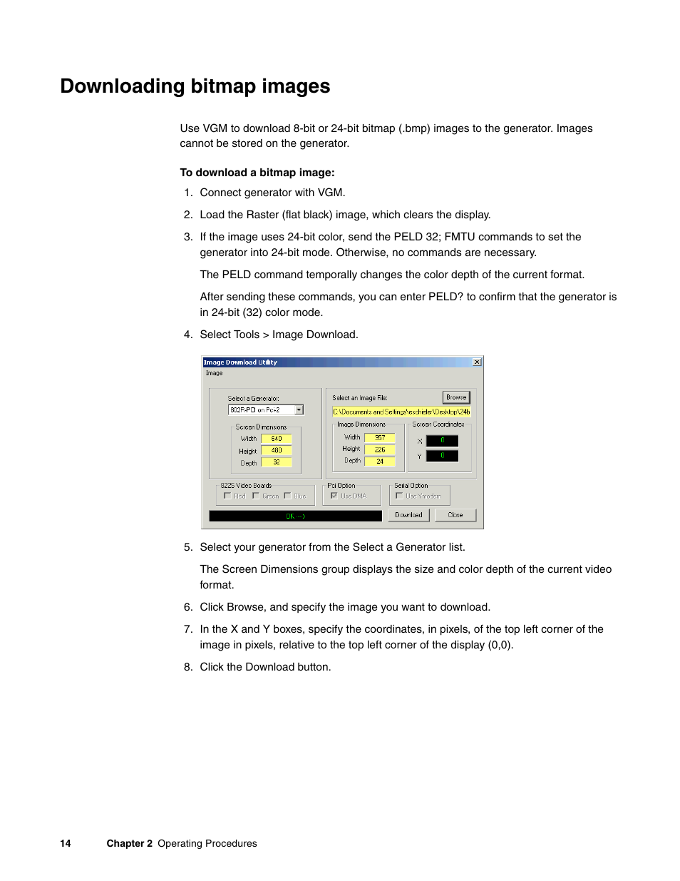 Downloading bitmap images | Quantum Data 802R-PCI User Manual | Page 18 / 26