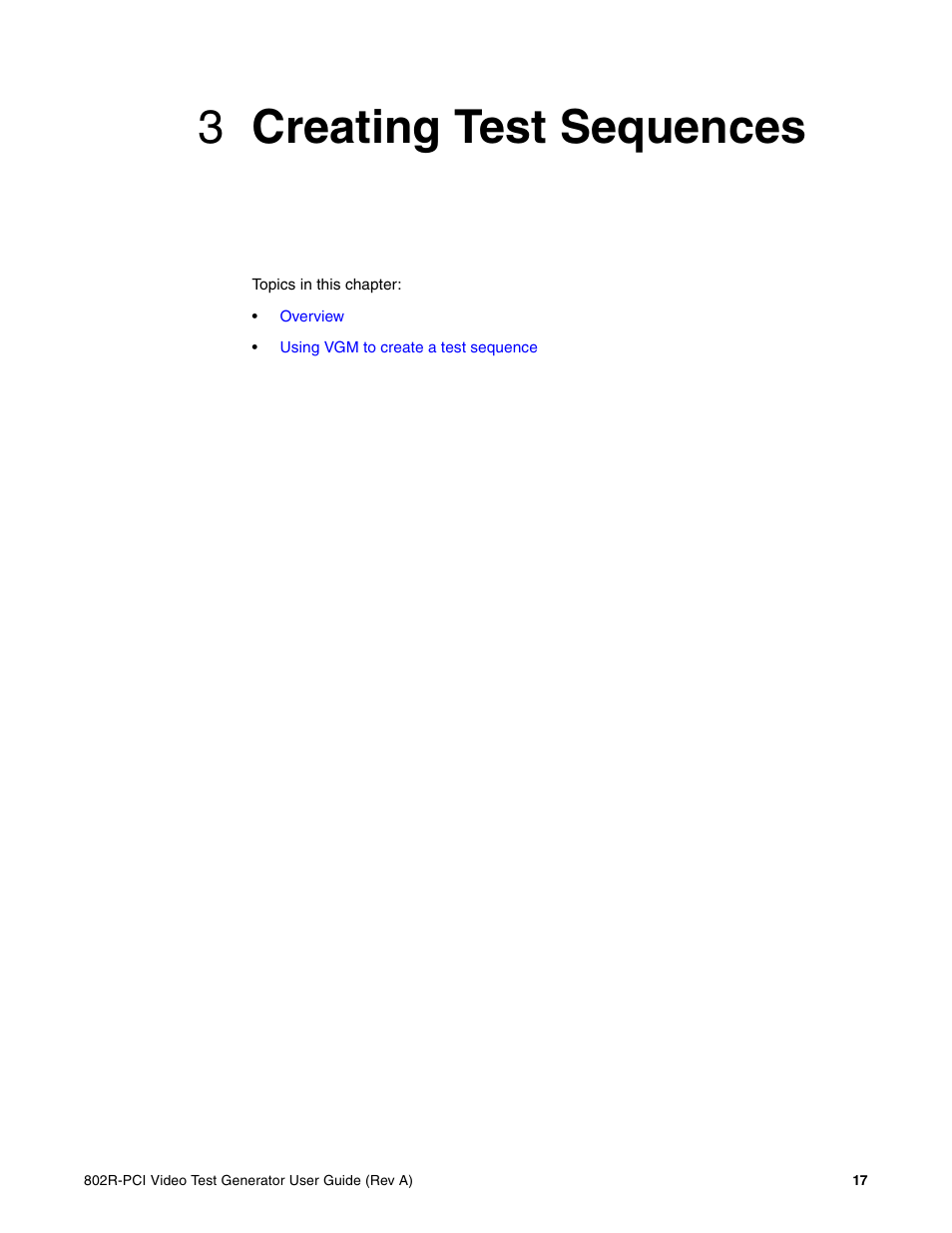 3 creating test sequences, Chapter 3, Creating test sequences | Creating test, Sequences | Quantum Data 802R-PCI User Manual | Page 21 / 26