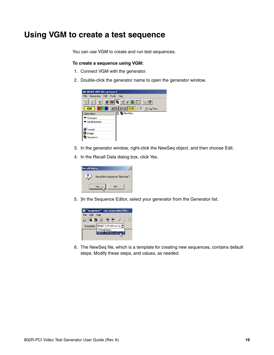 Using vgm to create a test sequence | Quantum Data 802R-PCI User Manual | Page 23 / 26