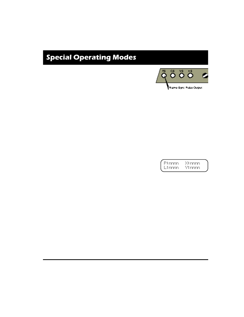 Special operating modes, Probe sync pulse output | Quantum Data 822S User Manual | Page 5 / 12