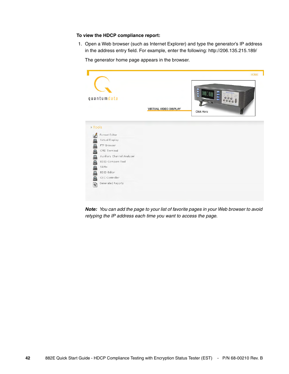 To view the hdcp compliance report | Quantum Data 882E User Manual | Page 43 / 48
