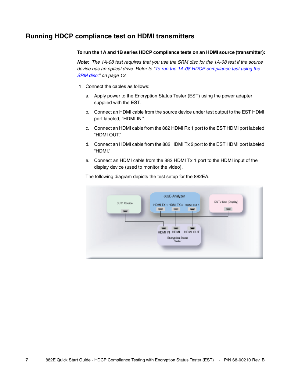 Running hdcp compliance test on hdmi transmitters | Quantum Data 882E User Manual | Page 8 / 48