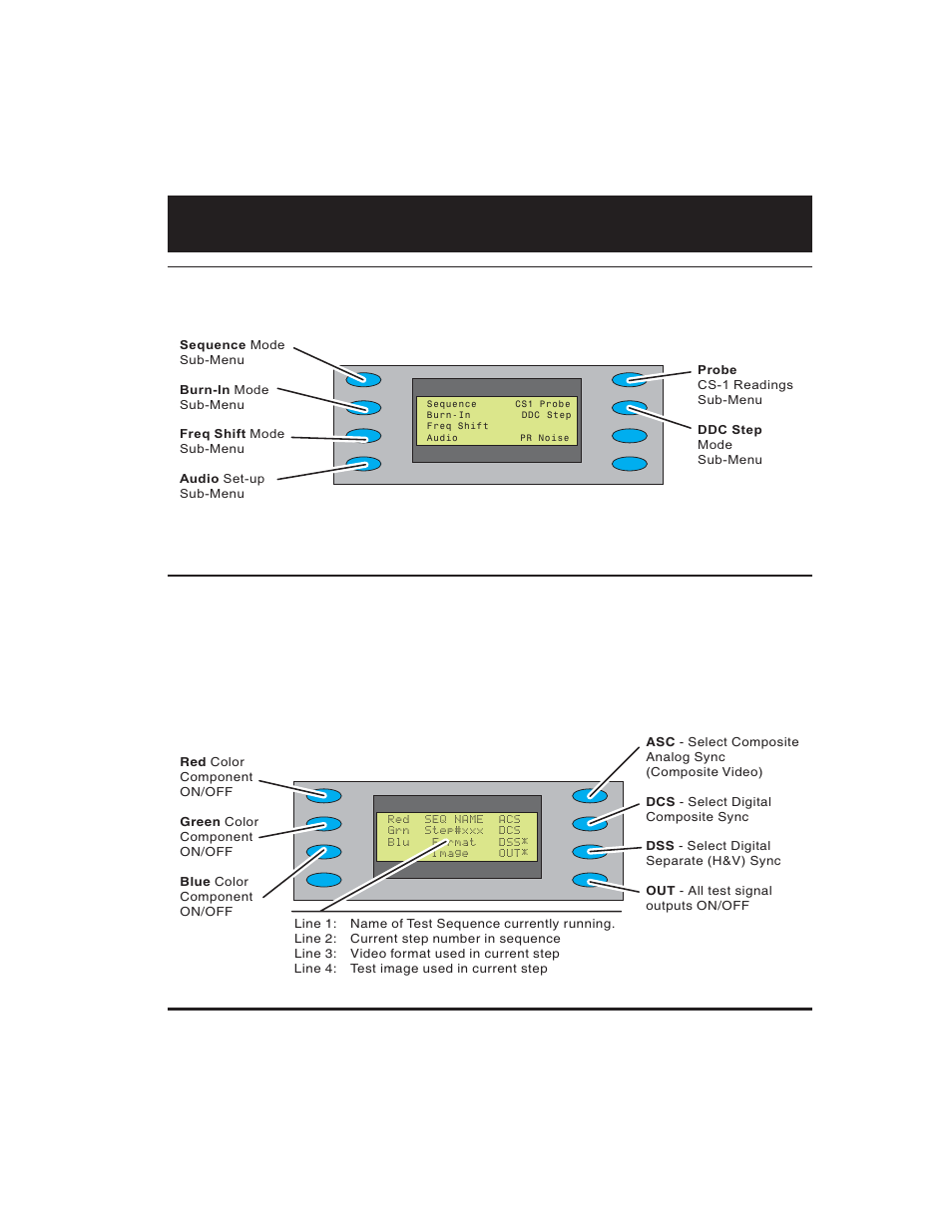 Using test sequences, Test menu, Running test sequence manually | Quantum Data 700 Series User Manual | Page 13 / 27