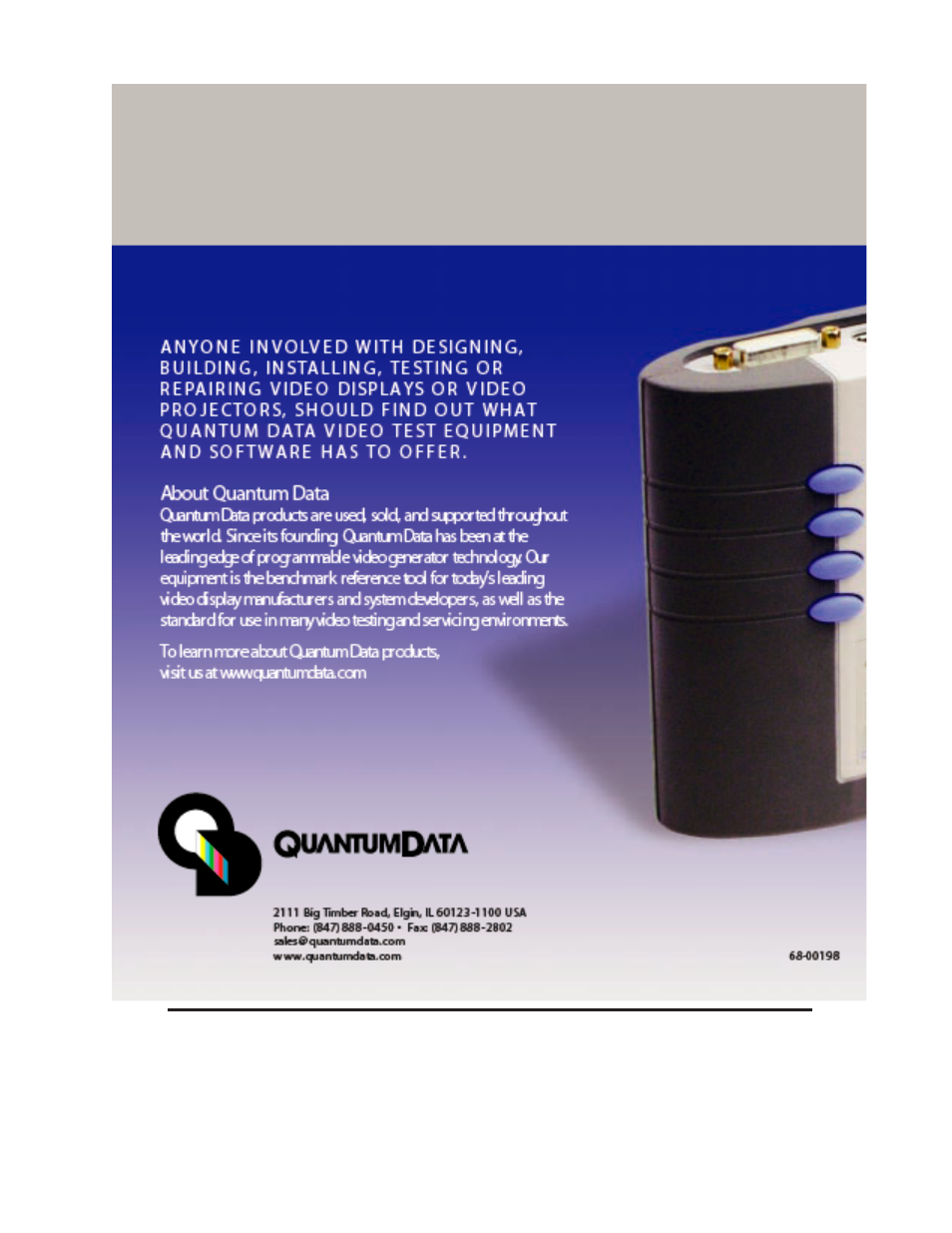 Quantum Data 700 Series User Manual | Page 27 / 27