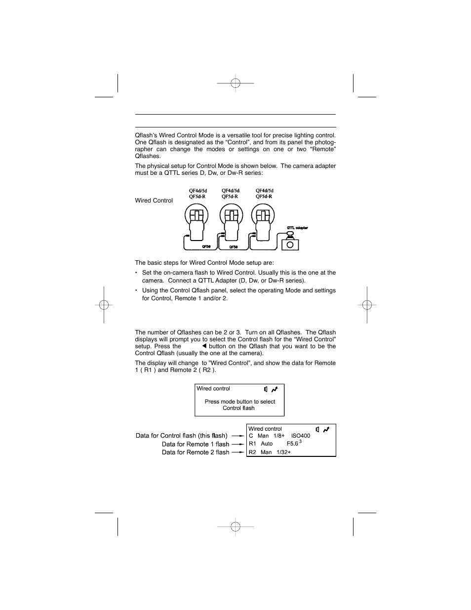 Wired control mode | Quantum Instruments QFX5d-R User Manual | Page 33 / 40