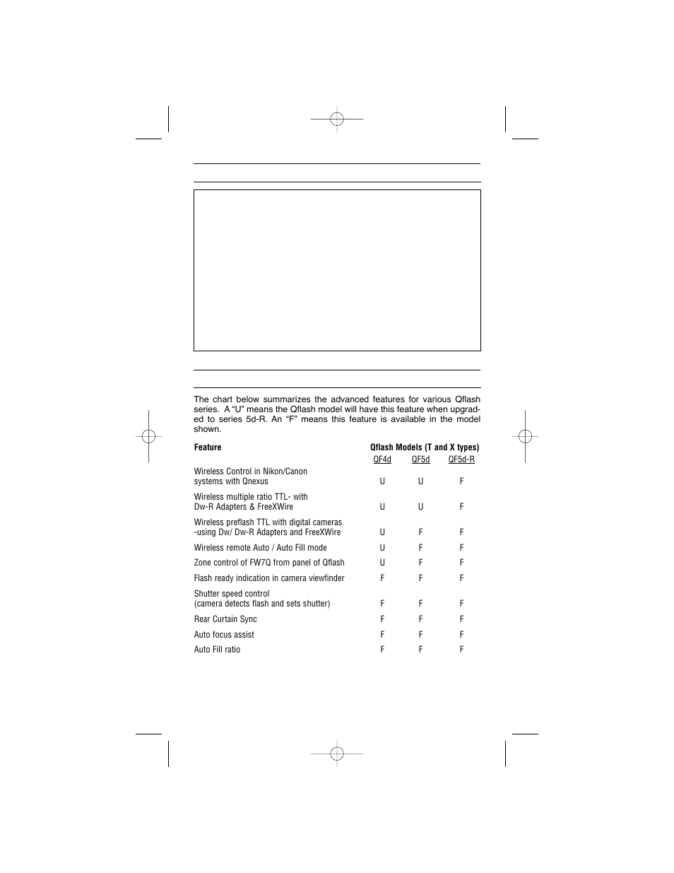 Warnings and cautions, Advanced features summary | Quantum Instruments QFX5d-R User Manual | Page 6 / 40