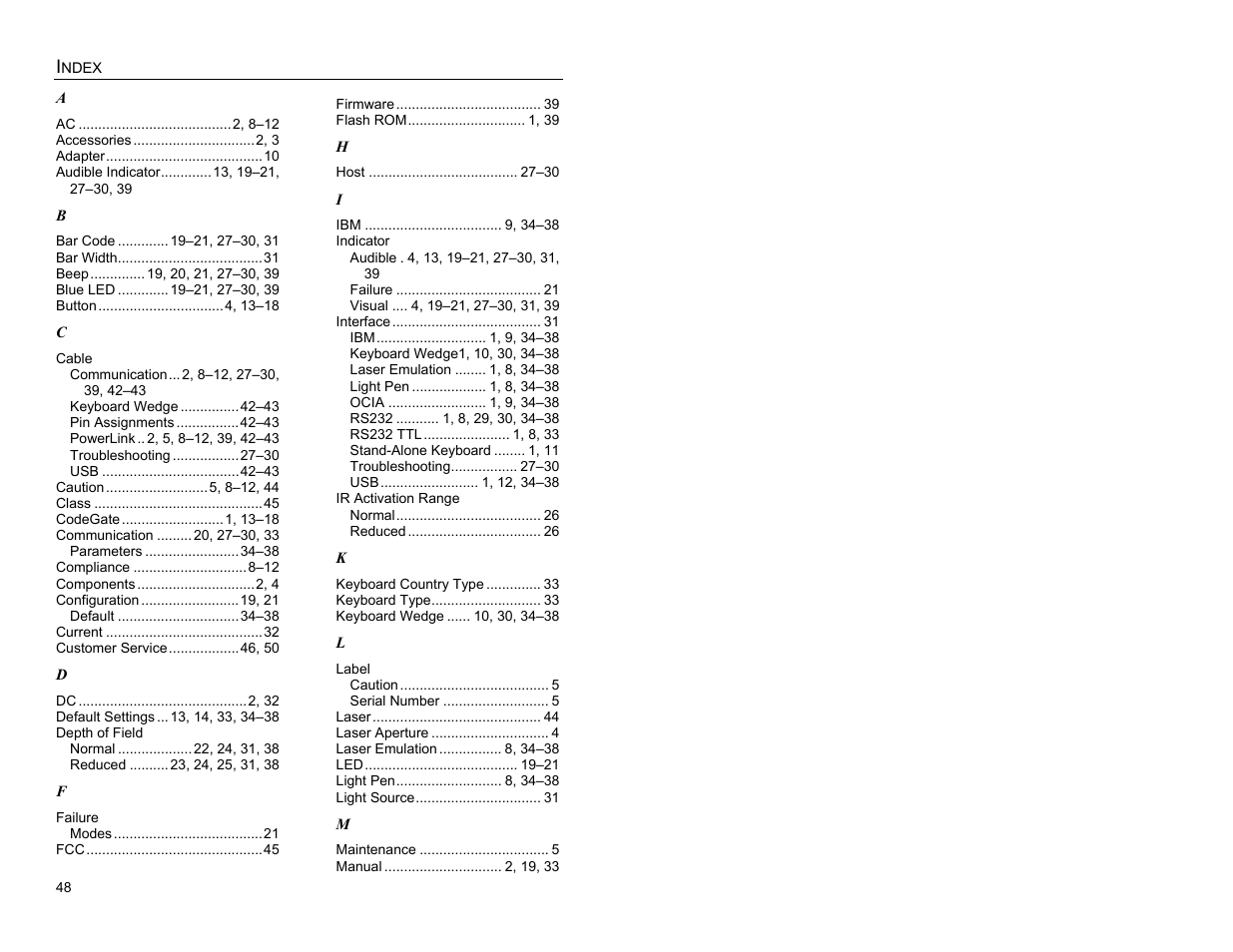 Index | Quantum Instruments MS3580 User Manual | Page 52 / 56