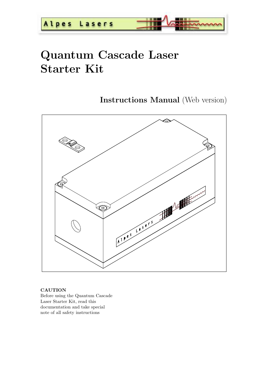 Quantum Instruments Cascade Laser Starter Kit User Manual | 60 pages