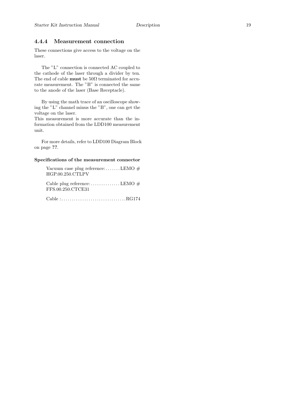 4 measurement connection | Quantum Instruments Cascade Laser Starter Kit User Manual | Page 20 / 60