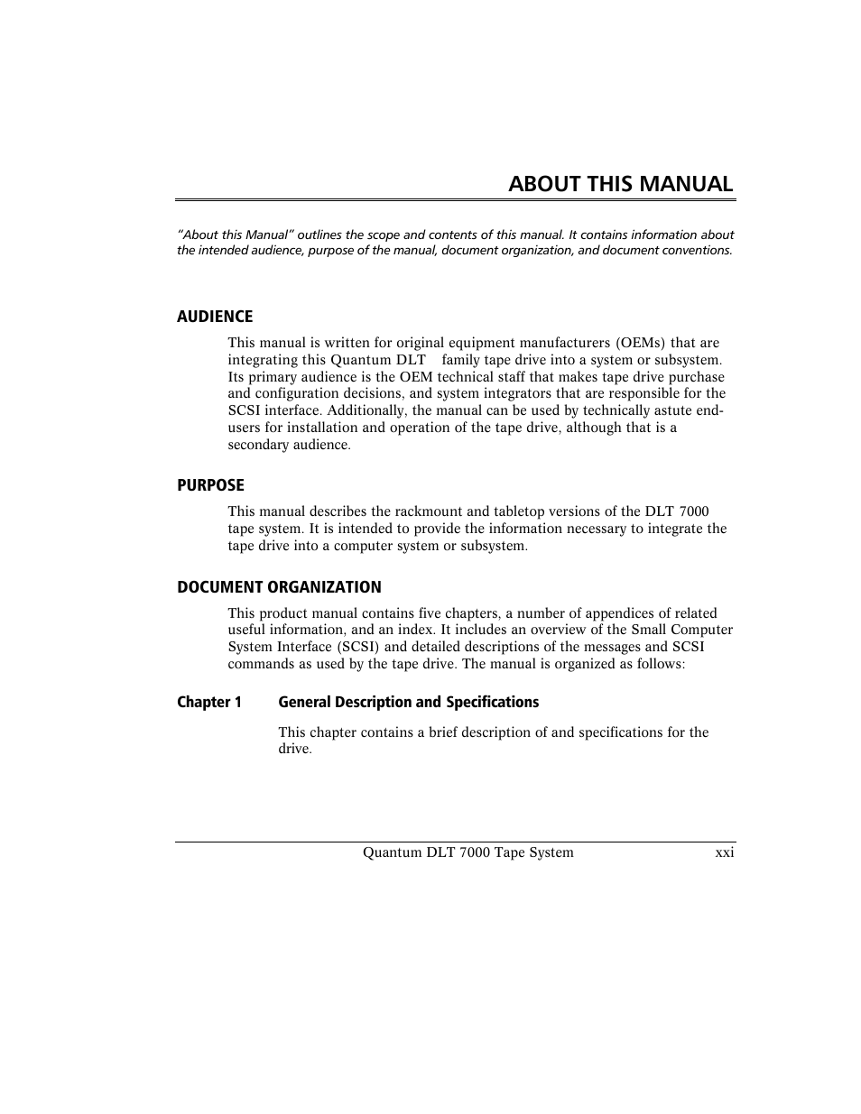 About this manual | Quantum Instruments DLT 7000 User Manual | Page 21 / 312