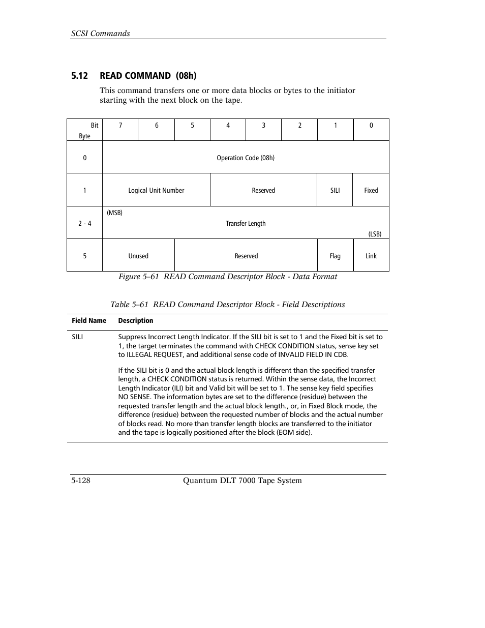 12 read command (08h) | Quantum Instruments DLT 7000 User Manual | Page 232 / 312