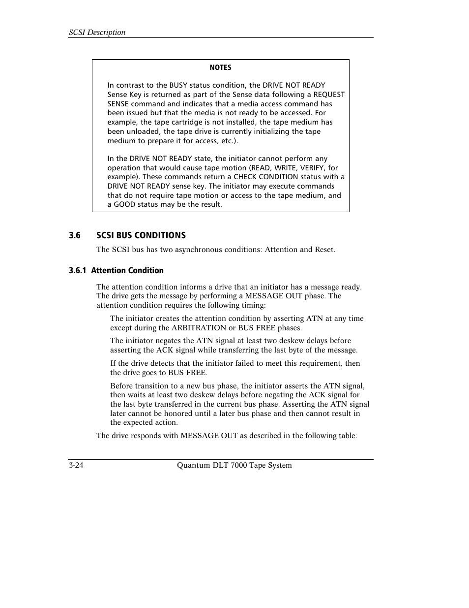 6 scsi bus conditions | Quantum Instruments DLT 7000 User Manual | Page 88 / 312
