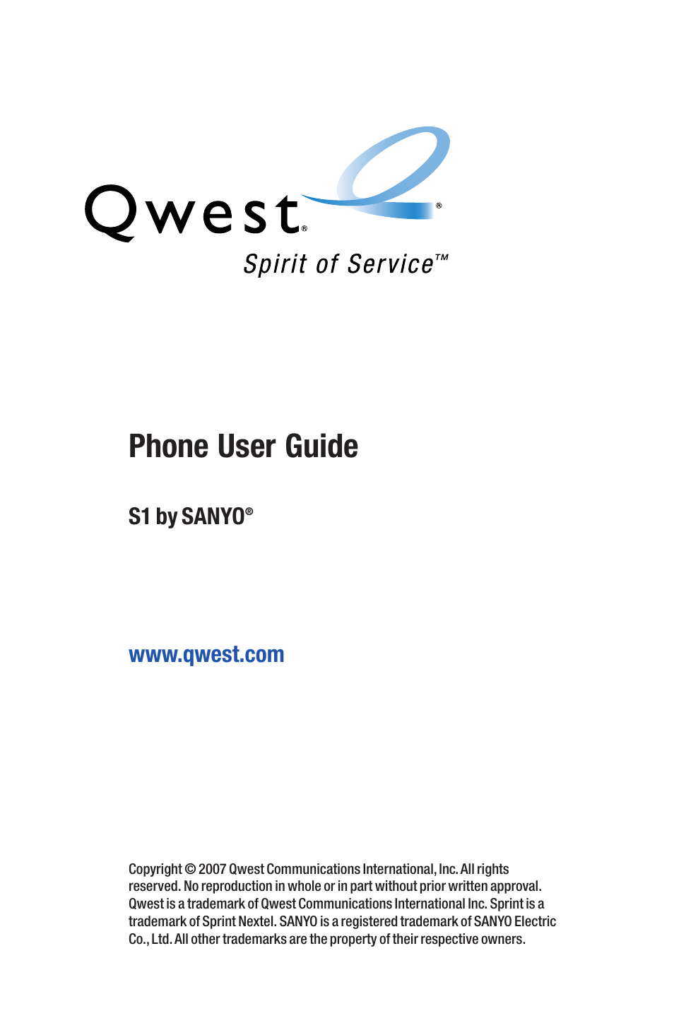 Qwest S1 User Manual | 187 pages