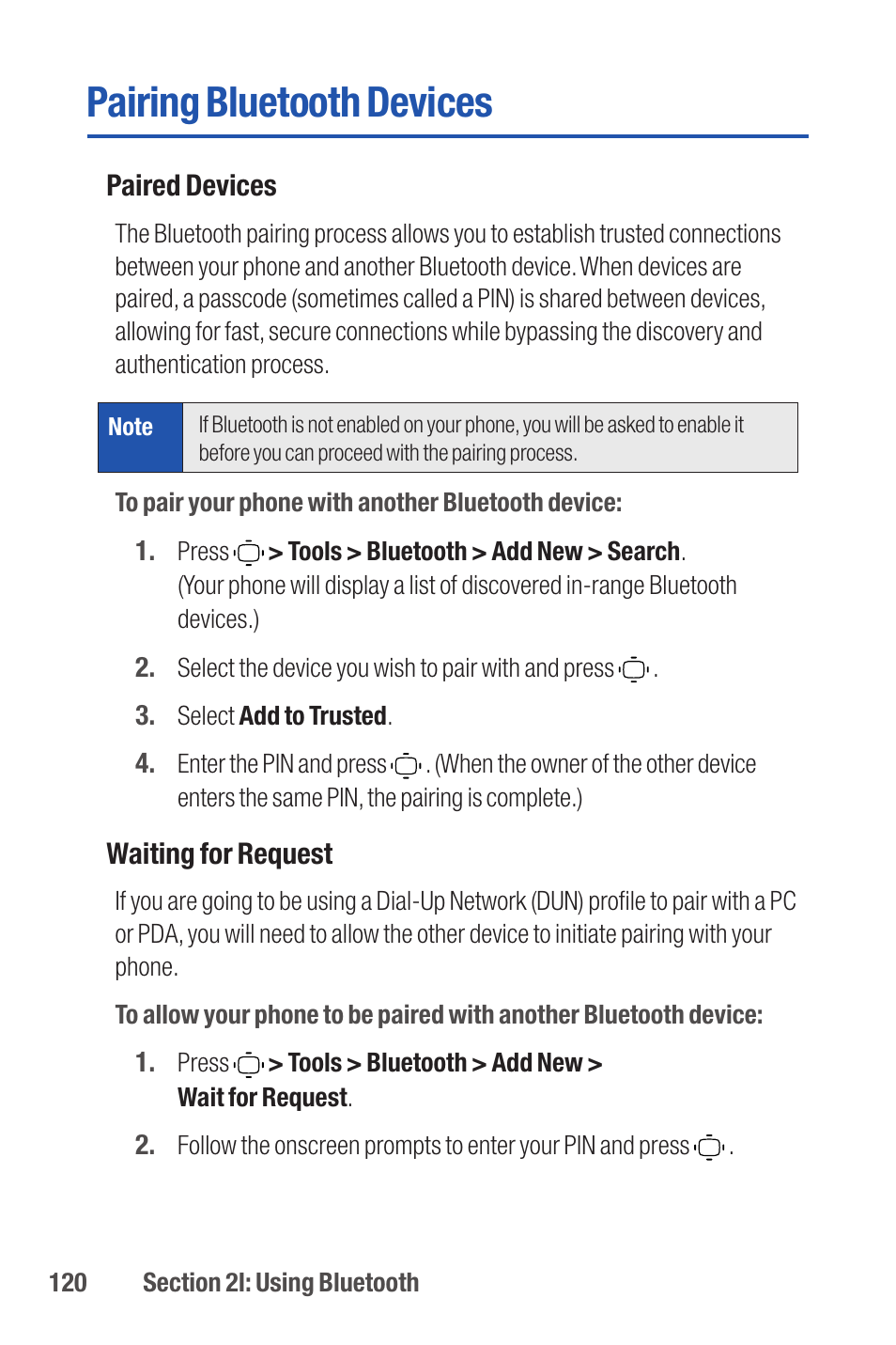 Pairing bluetooth devices | Qwest S1 User Manual | Page 134 / 187