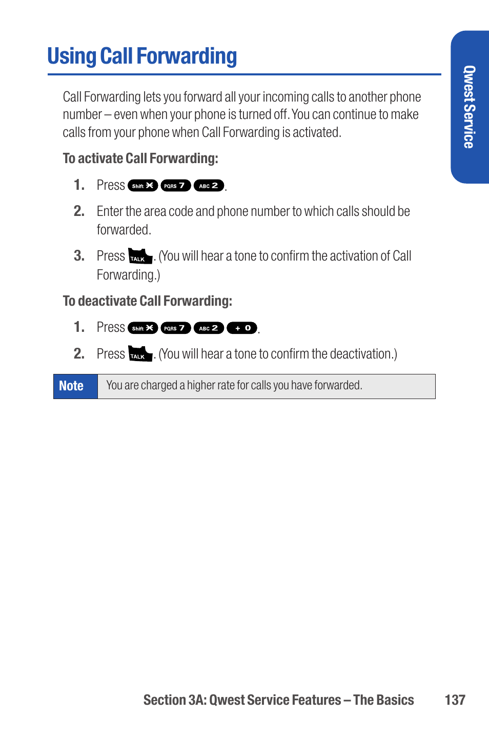 Using call forwarding | Qwest S1 User Manual | Page 151 / 187