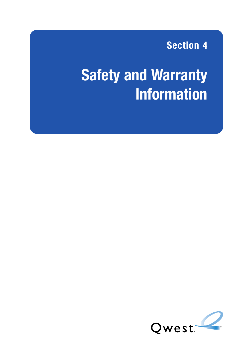 Safety and warranty information | Qwest S1 User Manual | Page 169 / 187